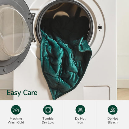 Weighted Blanket for Adults, 20 lbs, 60" x 78" washable Blankets, Green