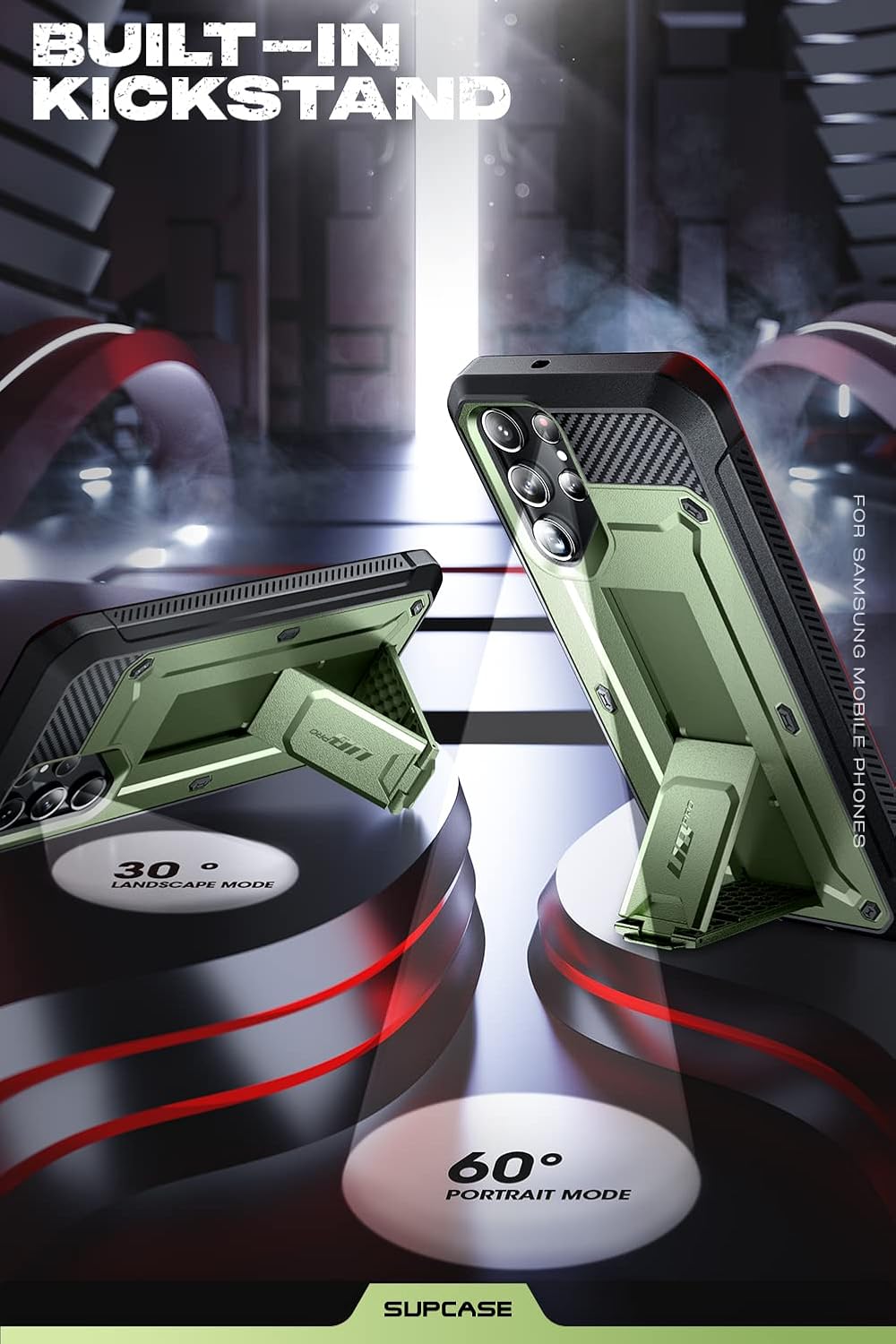 SUPCASE Unicorn Beetle Pro Case for Samsung Galaxy S23 Ultra 5G (2023), [Extra Front Frame] Full-Body Dual Layer Rugged Belt-Clip & Kickstand Case with Built-in Screen Protector (Black)