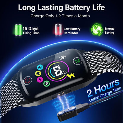 Honeynet Dog Collar, Intelligent Anti-Black Training Device, 8 Sensitivity Levels, Bip/Vibration Modes, Automatic Correction for Small Dogs