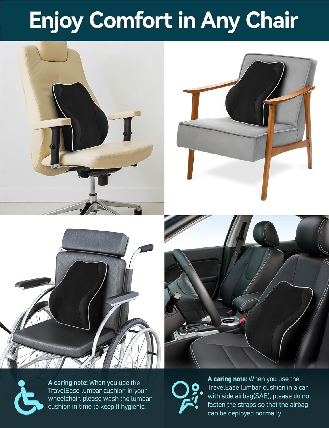 Purilite Select Ergonomic Lumbar Support Cushion