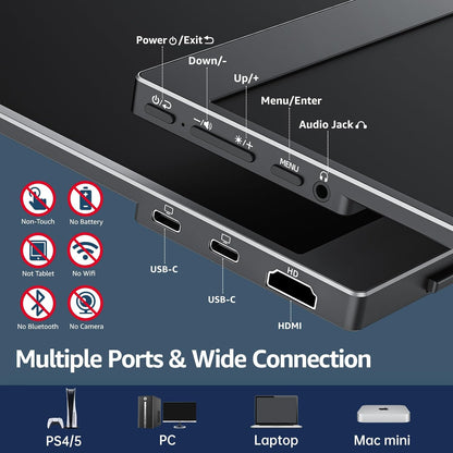 cocopar Portable Monitor 18.5 inch 1080P 100Hz 72% NTSC USB-C HDMI Large Portable Monitor for Laptop MacBook Xbox PS4/5 Switch