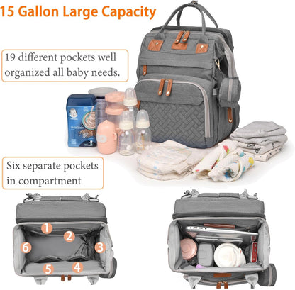 Astro alan Baby Diaper Bags with Changing Station, Waterproof Diaper Bag Backpack for Moms Dads