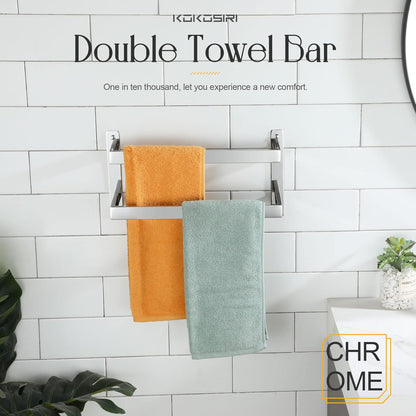 KOKOSIRI Towel Bars Black Bath Towel Holders 20 Inches Bathroom 2-Tiers Ladder Towel Rails Wall Mounted Towels Shelves Rack Stainless Steel, B5008BK-L20