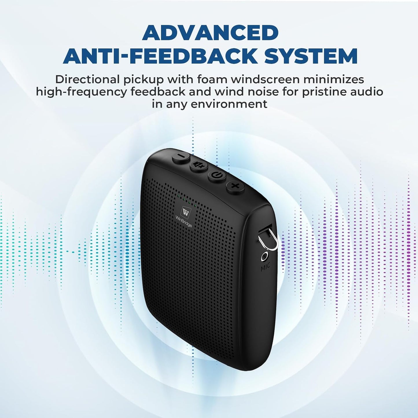 WinBridge Wireless Voice Amplifier with Microphone for Teachers,Tours WB009 | Portable PA System with Bluetooth Handheld Mic, Speaker Mic Set, Cardioid Pickup for Classroom, Outdoor, Public Speaking