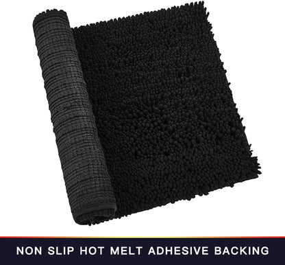 Walensee Bathroom Rug Non Slip Bath Mat (24x17 Inch Blush) Water Absorbent Super Soft Shaggy Chenille Machine Washable Dry Extra Thick Perfect Absorbant Best Small Plush Carpet for Shower Floor