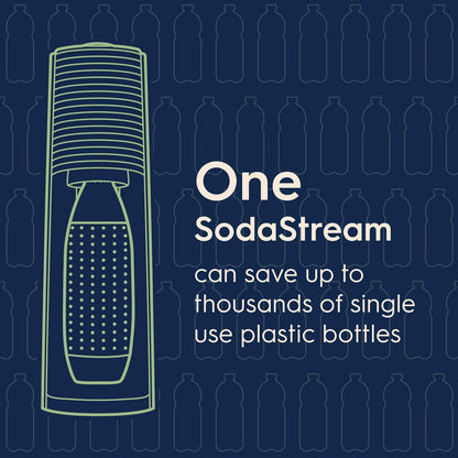 SodaStream Terra Sparkling Water Maker with CO2 Cylinder, 1L Dishwasher Safe Bottle & Bubly Drink (Black)