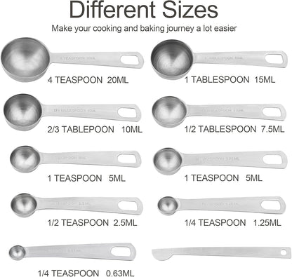 Smithcraft Measuring Cup Set of 8 Stainless Steel Measuring Cups18/8(304) Steel Material Heavy Duty 8 Measuring Cups and 1 Ring Set of 9