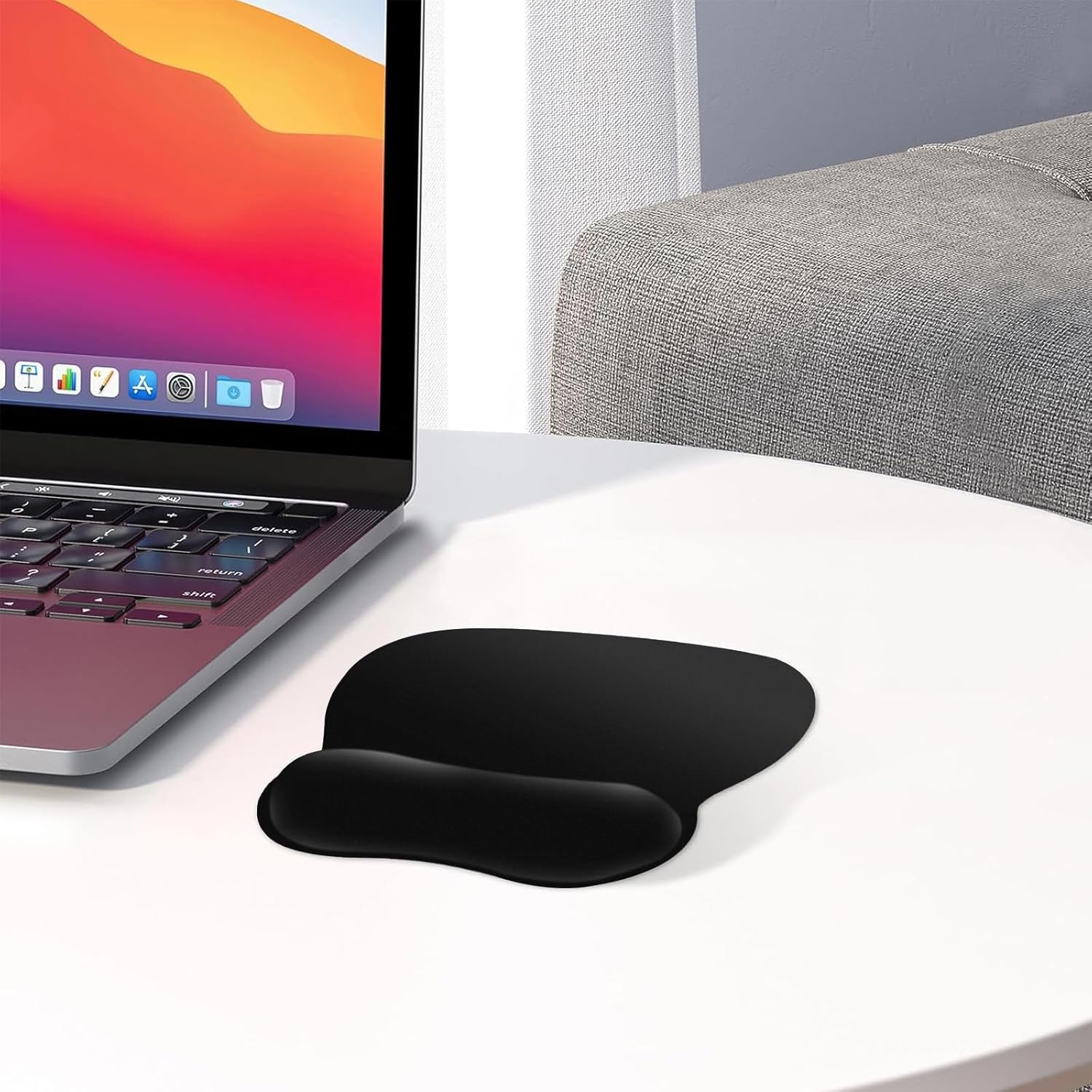 Ergonomic Mouse Pad with Wrist Support | Memory Foam Mousepad for Office and Gaming | Non-Slip Base Computer Mouse Pad | Smooth Tracking Desk Accessory | Comfortable Wrist Rest Mouse Pad - PuriLite