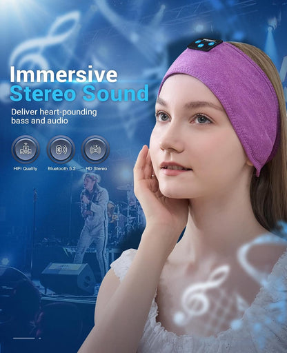 Sleep Headphones Bluetooth Headband, Voerou Wireless Sleeping Headphones Earbuds Sleep Mask with Stereo Speakers-Cool Tech Gadget for Men Women,Perfects for Sleep Workout Running Yoga Travel Insomnia