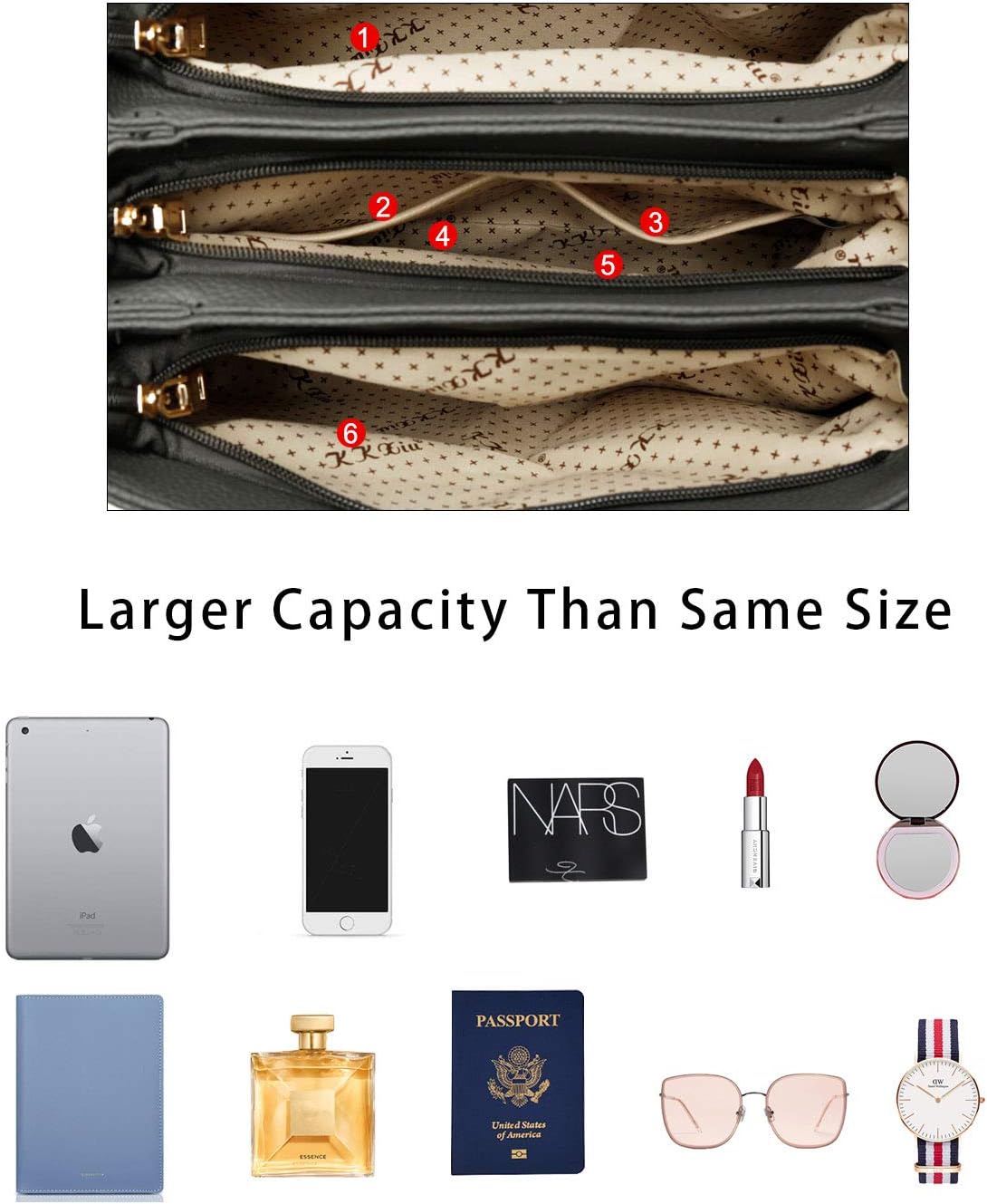 KKXIU Trendy Tote Bag for Women Lightweight Oxford Big Capacity Shoulder Purses and Handbags