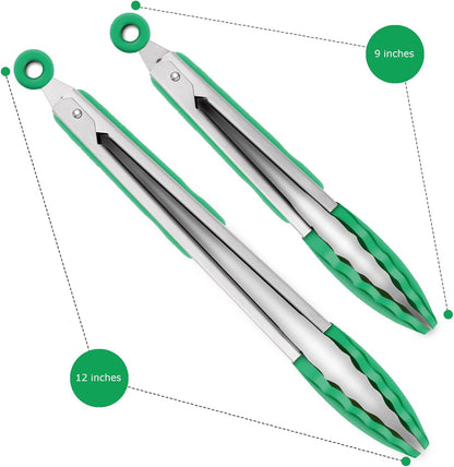 Purilite Select Silicone &amp; Stainless Steel Kitchen Tongs