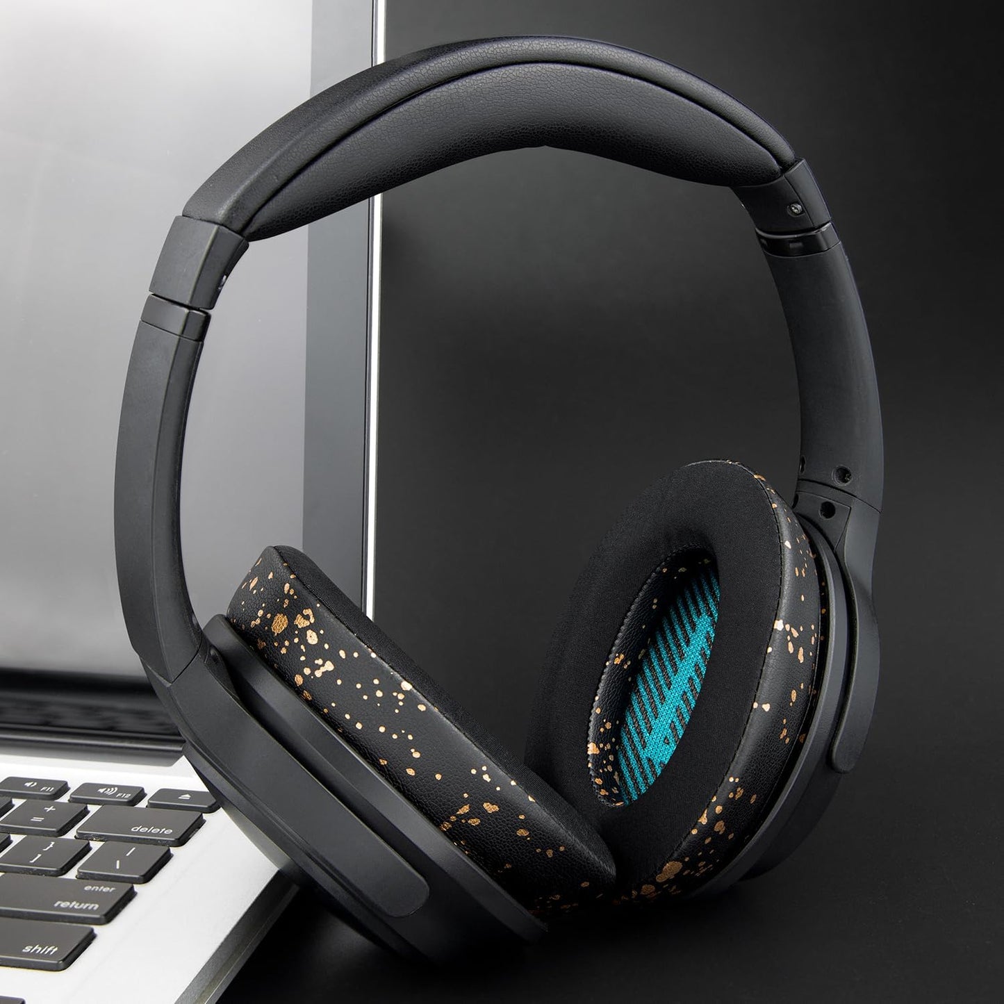 SoloWIT Earpads Cushions for Bose Headphones, Replacement Ear Pads for Bose QuietComfort 15 QC15 QC25 QC2 QC35/Ae2 Ae2i Ae2w/SoundTrue & SoundLink Around-Ear Series - QC25 PL Black&Blue