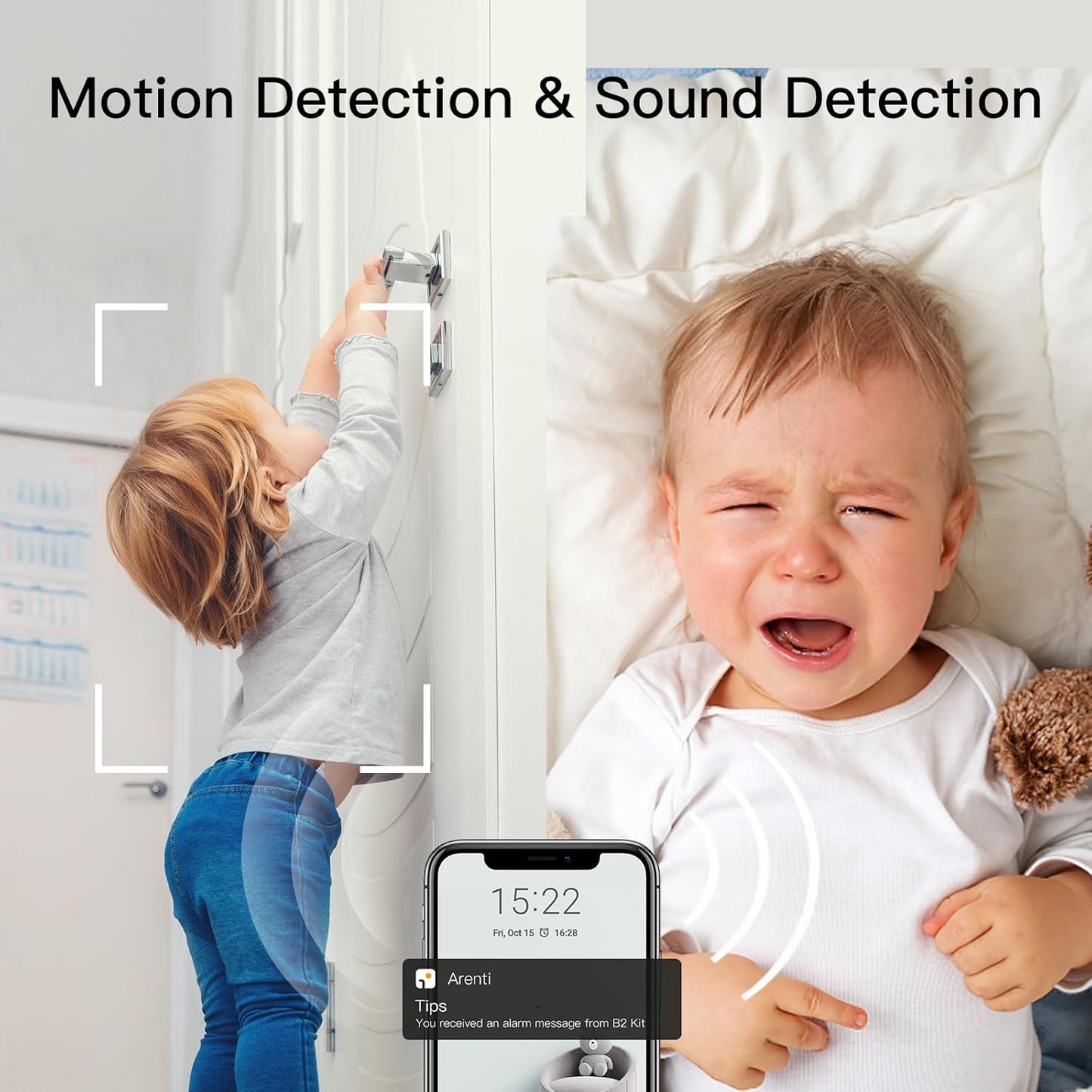 ARENTI Baby Monitor, Video Baby Camera with 5-Inch Wireless Display, 360° View, Auto-Night Vision, Temperature Sensor, Sound & Motion Detection, 2 Way Audio, VOX Mode