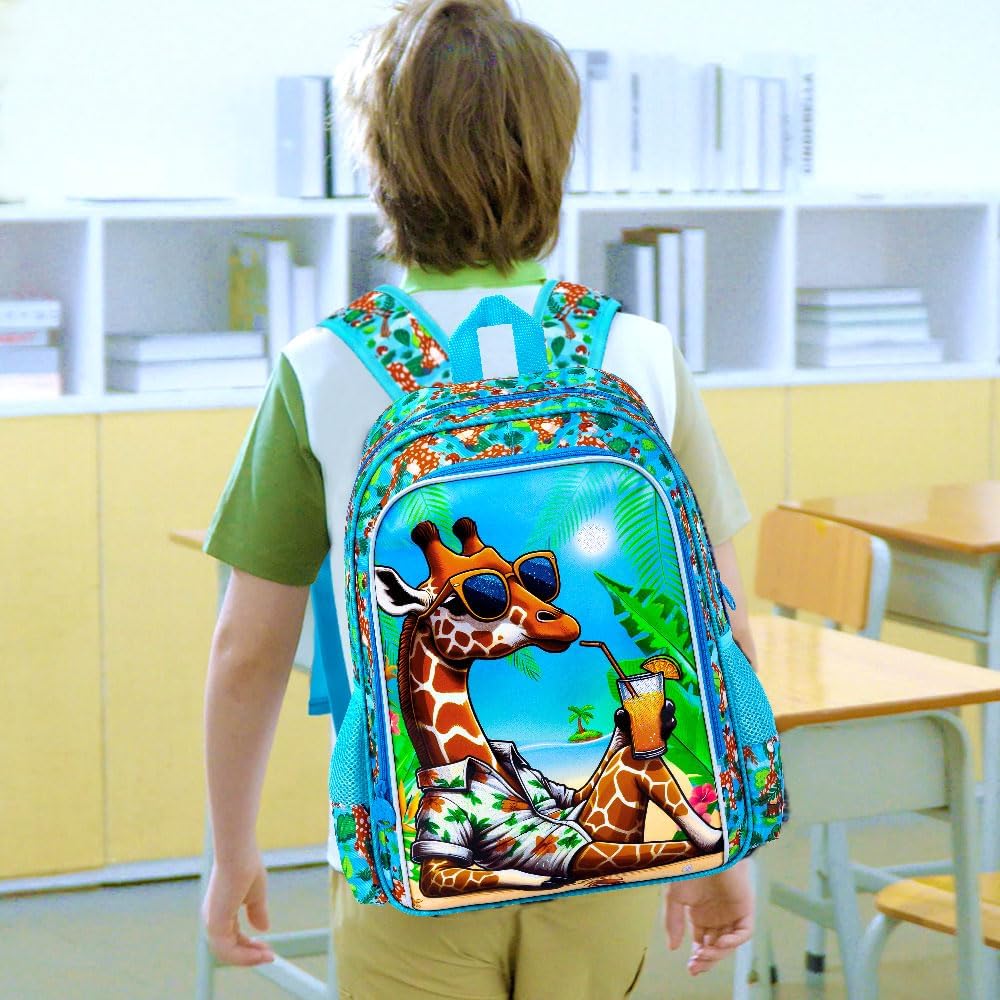 3pcs Backpack for Boys and Girls, 16” Kids Kindergarten Bookbag with Lunch Box, Cute Elementary Backpacks for Boy Girl