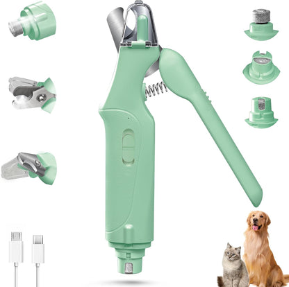 CATPICK 2-in-1 Cat Nail Clippers & Dog Nail Clippers Trimmers for Large Medium Small Dogs Cats Claw Trimmer Quick Sensor and Safety Guard USB Rechargeable with 2 LED Lights Dogs Nail Trimmer