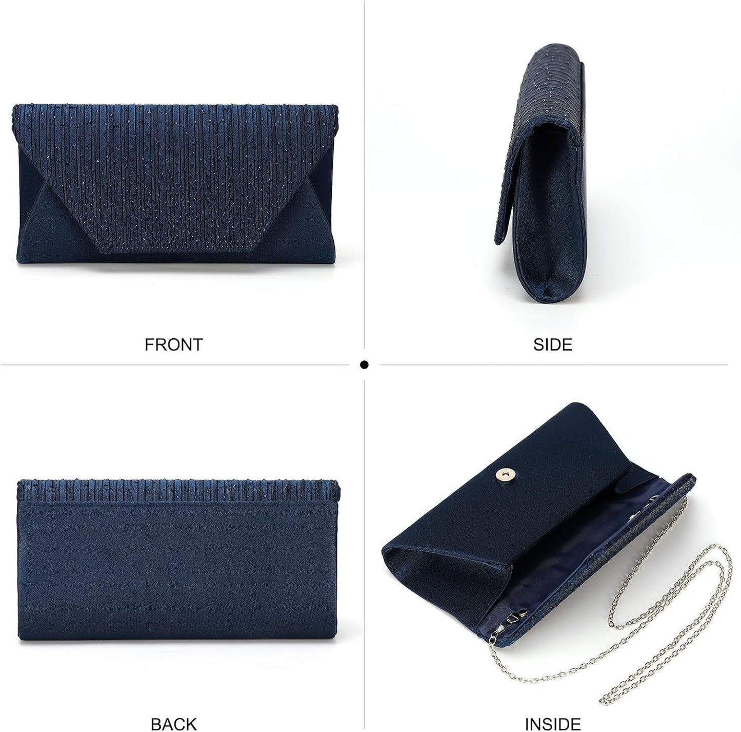 DTGN Evening Bags Clutch Purses for Women Formal, Purse Handbag Crossbody Bag Rhinestone Shoulder Bag for Wedding Party