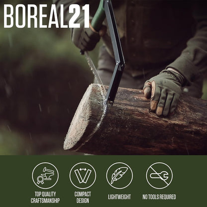 AGAWA BOREAL21 Tripper Kit, 21" Folding Saw, Dual Blades, Nylon Case, Green