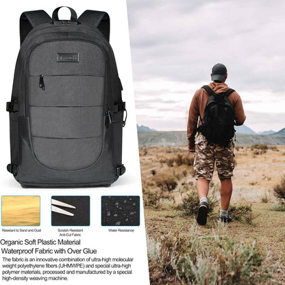 Tzowla Laptop Travel Slim School Backpack Water Resistant Anti-Theft Bag with USB Charging Port and Lock 15.6 Inch Computer Business Backpacks for Men Women College Student Gift,Bookbag Casual Daypack