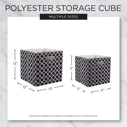 DII Foldable Fabric Storage Containers for Nurseries, Offices, Closets, Home Decor, Cube Organizers & Everyday Storage Needs, (Large - 11 x 11 x 11) Scroll Nautical Blue - Set of 2