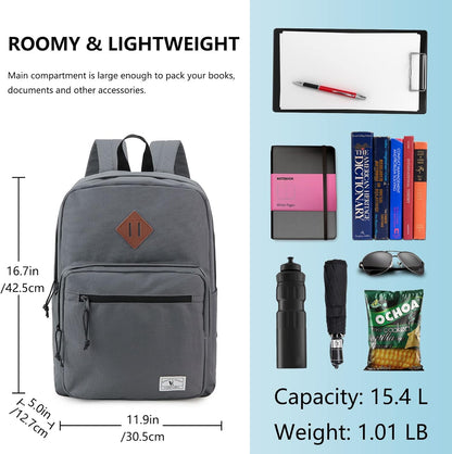 School Backpack for Kids,Lightweight Water Resistant Work Travel Backpack for Women Men Teens VONXURY