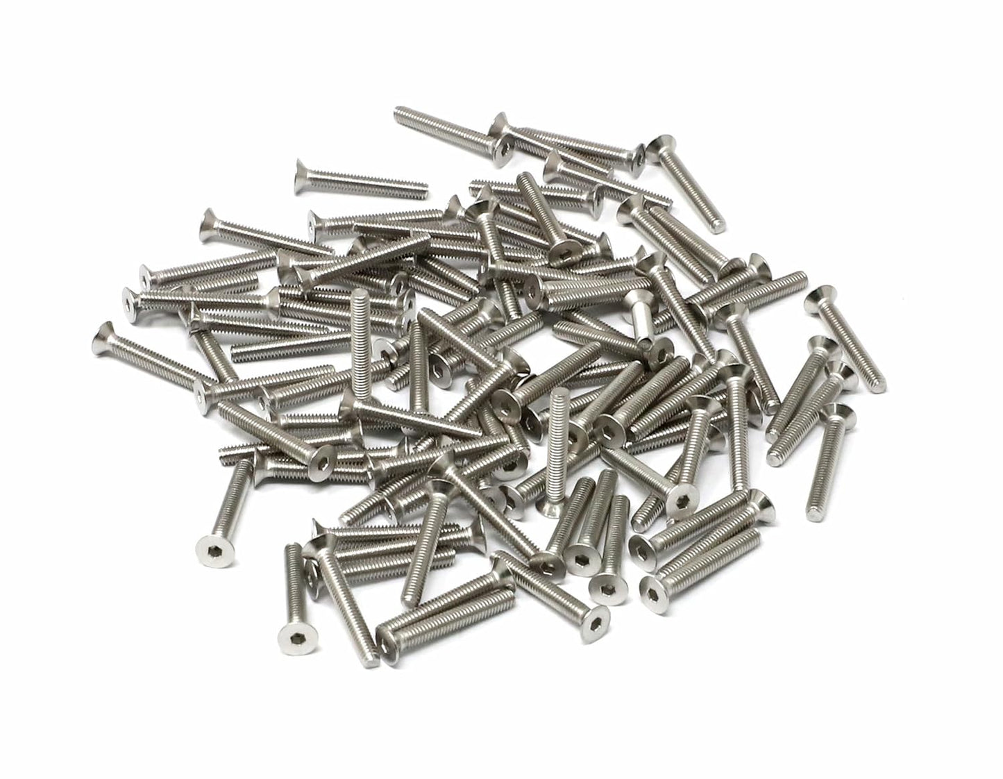 iexcell 5 Pcs M8 x 80mm Thread Pitch 1.25 mm Stainless Steel 304 Hex Socket Flat Head Cap Screws Bolts Kit