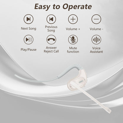 BANIGIPA Bluetooth Headset with Removable Microphone, Noise Cancelling Wireless Headset for Phones Laptop Computer PC, Open Ear Headphones for Office Meeting Running Cycling Driving Working-12 Hrs