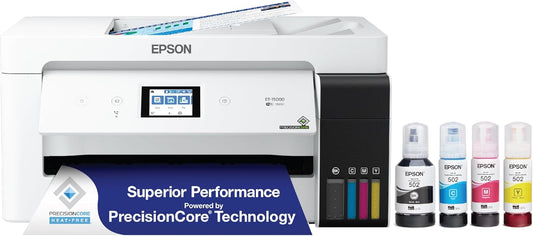 Epson EcoTank ET-15000 Wireless Color All-in-One Supertank Printer with Scanner, Copier, Fax, Ethernet and Printing up to 13 x 19 Inches