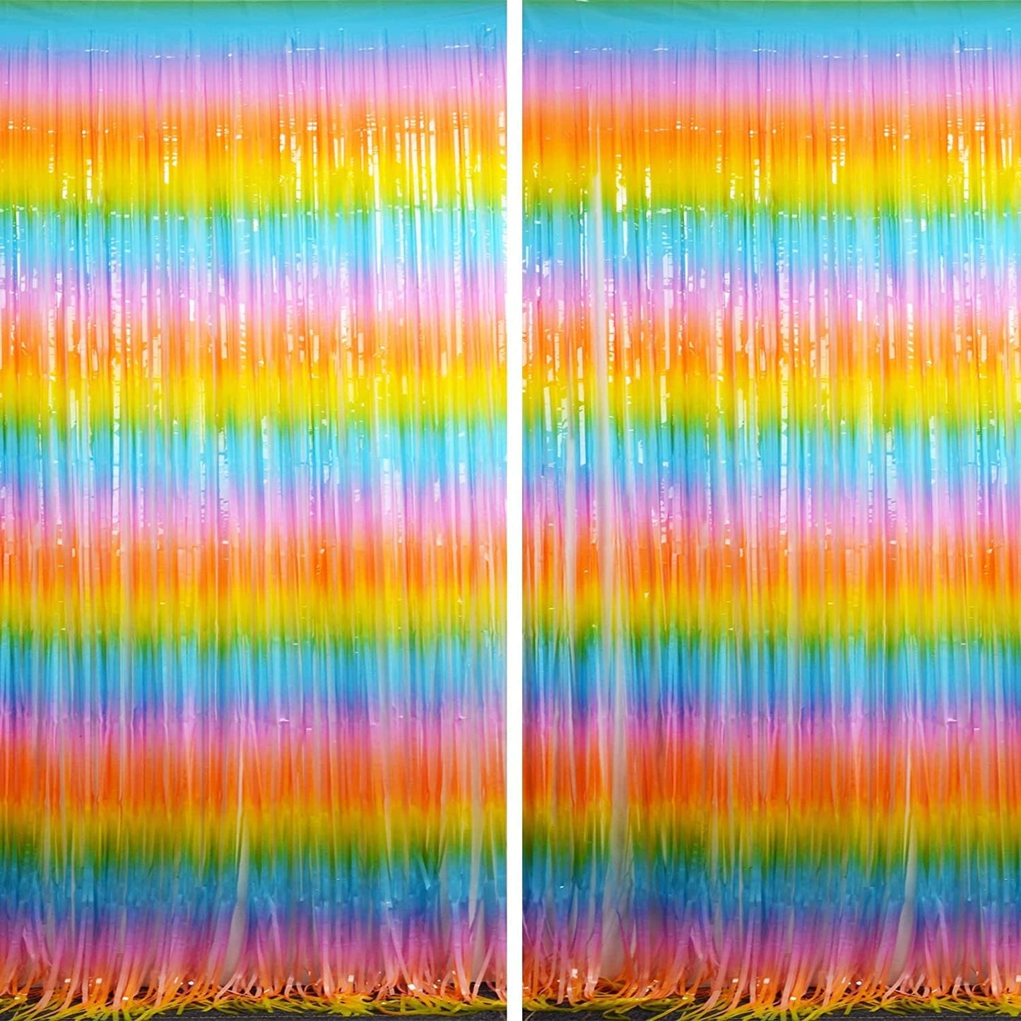 BRAVESHINE Pink Glitter Tinsel Foil Fringe Curtain - 2 Pcs 3.2x8.2 ft Metallic Party Supplies Photo Backdrop for Girl Princess Birthday Unicorn Bachelorette Butterfly Bridal Shower Party Decorations