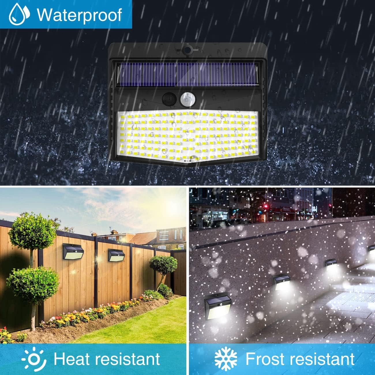 Solar Lights Outdoor, [ 8 Pack/138LED ] Solar Motion Sensor Light Outdoor with 3 Lighting Modes Wireless Waterproof Solar Wall Lights Solar Security Lights for Fence Yard Garden Deck Garage