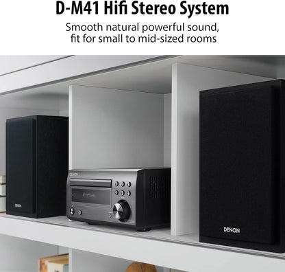 Denon System with Bluetooth FM/AM Tuner CD Player Black (DM41SBK)