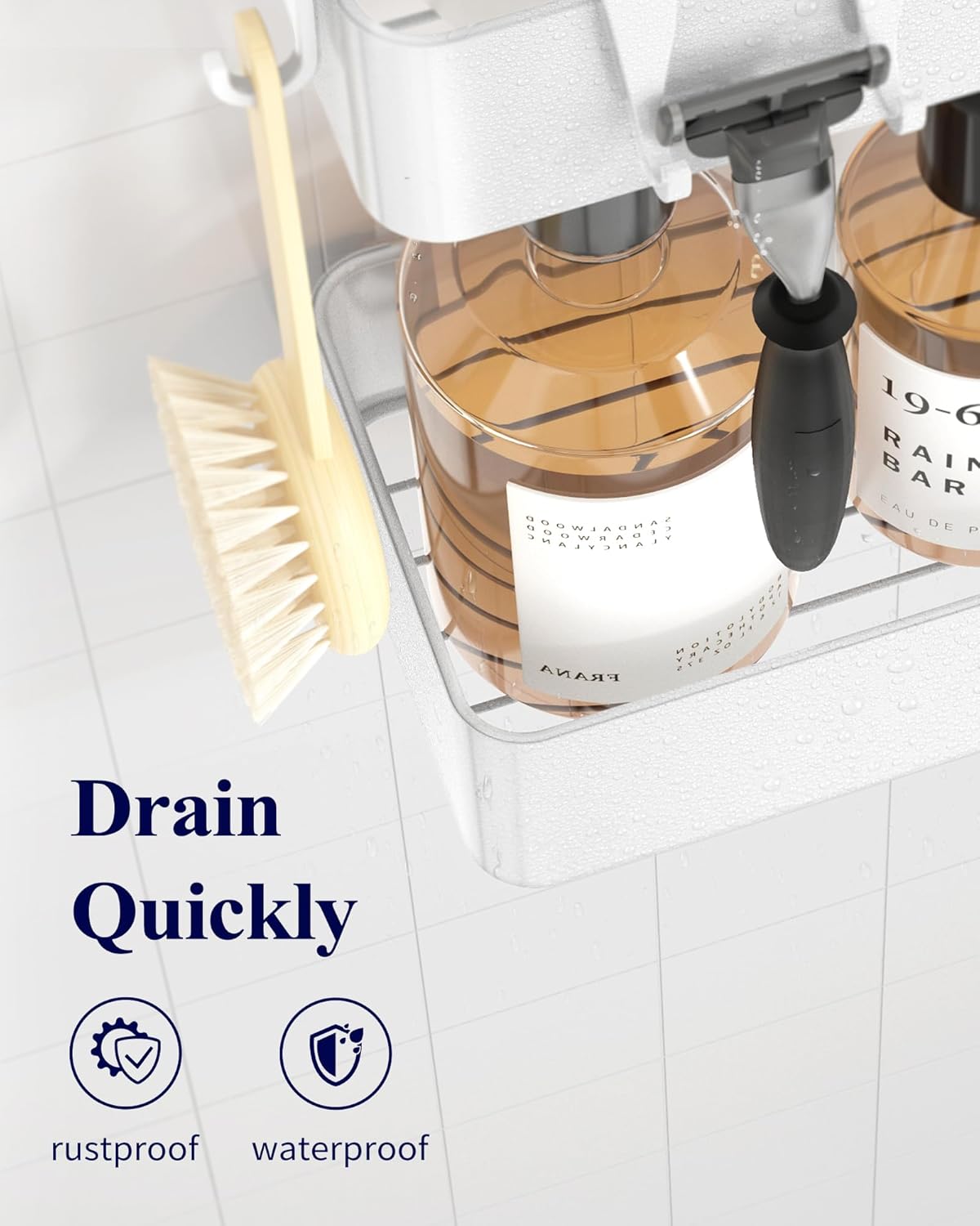 Kitsure Large Shower Caddy - 2 Pack Adhesive Shower Organizer, Drill-Free Shower Shelves for Inside Shower, Rustproof Bathroom Shelf Shower Shelf for Bathroom, Black