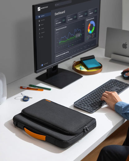 tomtoc 360 Protective Laptop Carrying Case for 16-inch New MacBook Pro M4/M3/M2/M1 Pro/Max 2024-2019, Water-Resistant Laptop Bag Sleeve with Accessory Pocket for The New Razer Blade 15