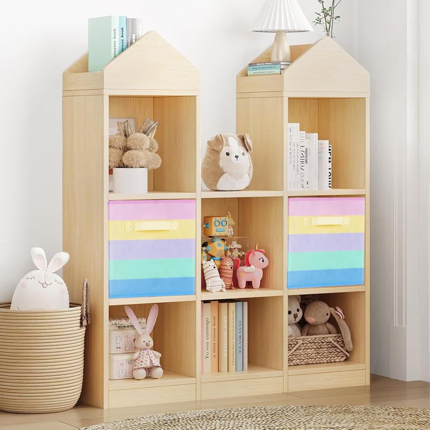 ShellKingdom Storage Bins, Foldable Fabric Storage Cubes And Cloth Organizer Drawer For Closet And Toys, 6 Pack (Lavender+Light Blue+Pink)