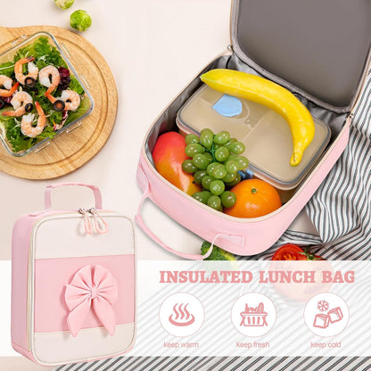 DIGOBAY Backpack for Girls, 3PCS Girls Backpack with Lunch Bag Pencil Case, Kids Backpack for Kindergarten Elementary School