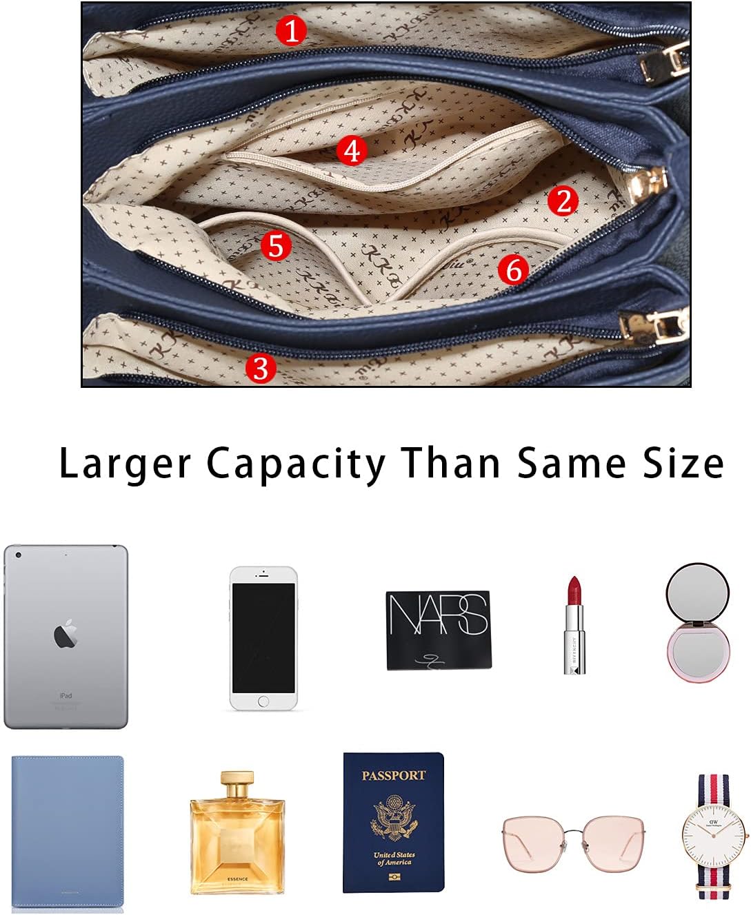 KKXIU Trendy Tote Bag for Women Lightweight Oxford Big Capacity Shoulder Purses and Handbags