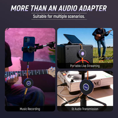 Synido Portable Guitar Audio Interface with USB-C 24bit, 48kHz Mini Interface for DJ Audio Output, Recording Music and Live Streaming with Instrument Input and Headphone Monitoring