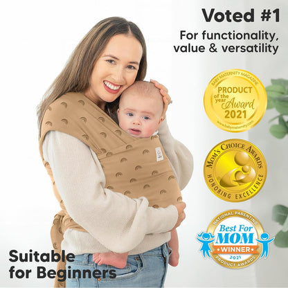 KeaBabies Baby Wrap Carrier - All in 1 Original Baby Carrier Newborn To Toddler Sling, Easy to Wear, Hands Free Bonding, Lightweight, Breathable Infant Wraps (Trendy Black)