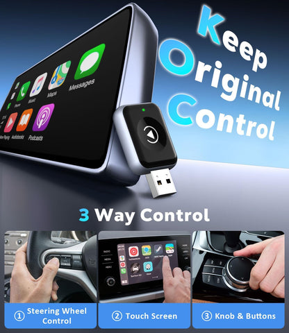 MoKo Wireless CarPlay Adapter for iPhone, for Cars with Built-in CarPlay