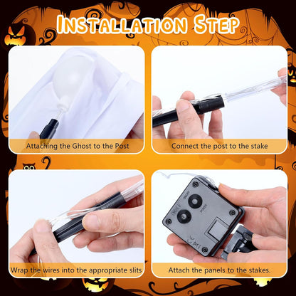 Fohil Halloween Decoration, 6 Pack Ghost Solar Halloween Lights