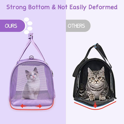 BurgeonNest Cat Carriers for Medium Cats Under 25 lbs, Pet Carrier for Cats with Unique Side Bag,Top Load Small Pet Carrier Soft-Sided Escape Proof with 4 Ventilated Windows