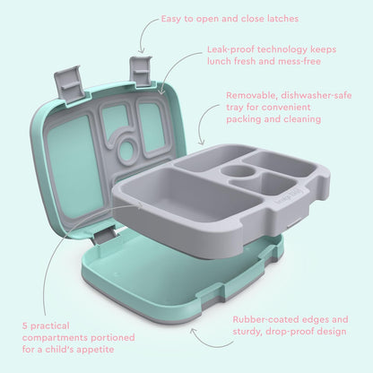 Bentgo Kids Prints (Unicorn) - Leak-Proof, 5-Compartment Bento-Style Kids Lunch Box - Ideal Portion Sizes for Ages 3 to 7 - BPA-Free and Food-Safe Materials