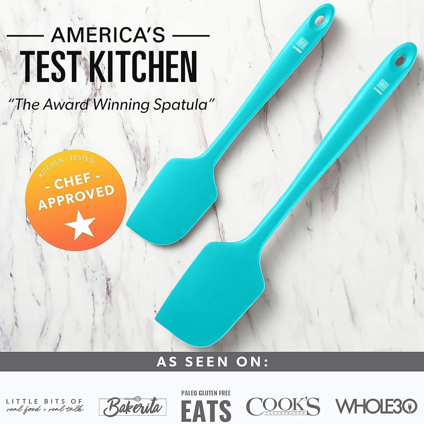 DI ORO Silicone Spatula Set - Rubber Kitchen Spatulas for Baking, Cooking, & Mixing - 600°F Heat-Resistant & BPA Free Silicone Scraper Spatulas for Nonstick Cookware - Dishwasher Safe (5pc, Black)