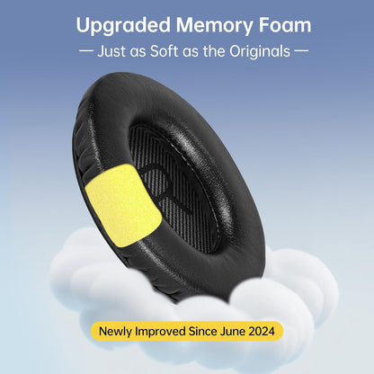 Replacement Ear Pads Earpads for Bose QuietComfort QC 2 15 25 35 Ear Cushion for QC2 QC15 QC25 QC35 SoundLink SoundTrue Around-Ear II AE2 (Black)