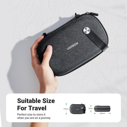 UGREEN Travel Case Universal Electronic Accessories Bag Cable Organizer Portable Carrying Pouch for Mini Speaker, USB Cable, Memory Cards, Power Bank, Hard Drive, Charger, Cosmetics, and More