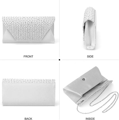 DTGN Evening Bags Clutch Purses for Women Formal, Purse Handbag Crossbody Bag Rhinestone Shoulder Bag for Wedding Party