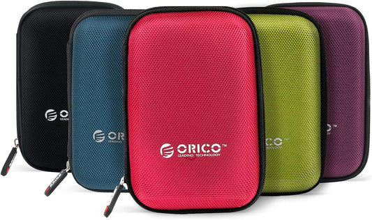 ORICO 5 Pack External Hard Drive Case 2.5 Inch Shockproof Hard Drive Bag Travel Electronics Organizer Carry Case for WD, Toshiba, Seagate, Samsung, Hitachi Hard Drive and Accessories like SD Card, USB Cable, Power Bank, Earphone, Black