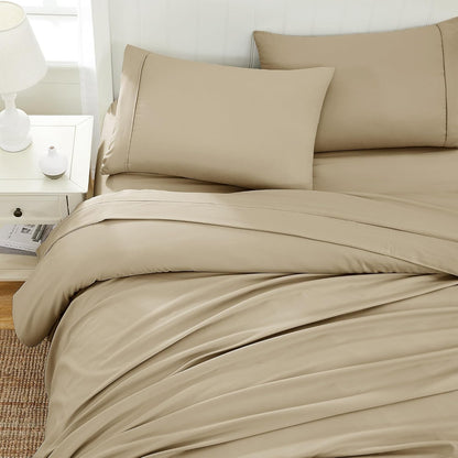 Viviland Floral Queen Sheet Set - 4 Piece Vintage Pink & Yellow Flower Patterned Bed Sheets - Soft, Breathable Microfiber Sheets with Deep Pocket, Non-Slip Fitted Sheets & Pillowcases