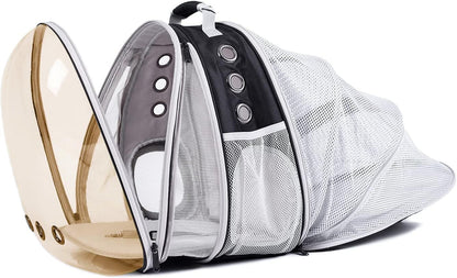 LAIRIES Dual Expandable Cat Backpack Carrier Front & Back Extension Pet Backpack Carrier, Fit up to 20 lbs, Bubble Capsule Dog Backpack Travel, Hiking & Outdoor Backpack (CL-Star Blue, Dual Extension)