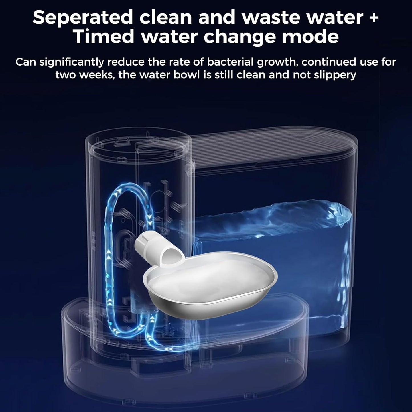 Cat Water Fountain Stainless Steel Cat Water Dispenser Wireless 3L/101oz Automatic Smart Pet Water Fountain Indoor