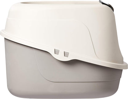 No-Mess Hooded Enclosed Cat Litter Box, Large, Multicolor, 24 in x 18 in x 17 in